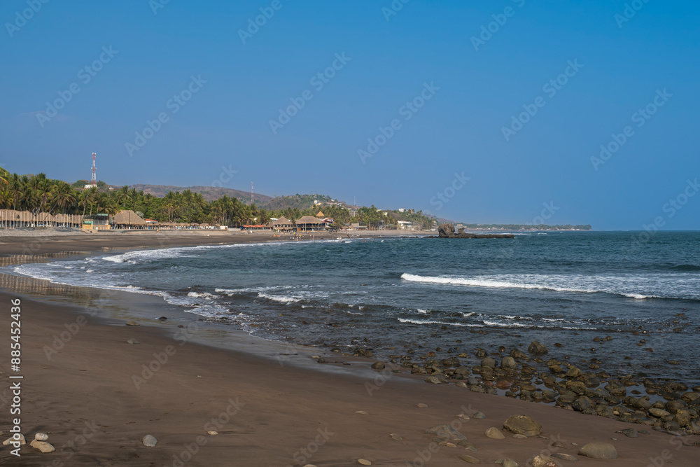 Public beach at La Libertad - a tourist city in El Salvador, Central America. Public beach at La Libertad - a tourist city in El Salvador, Central America.