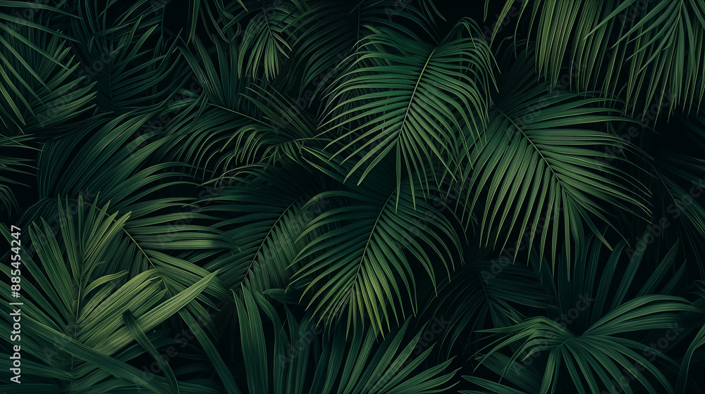 Tropical palm tree leaves background Generative Ai Tropical palm tree leaves background Generative Ai
