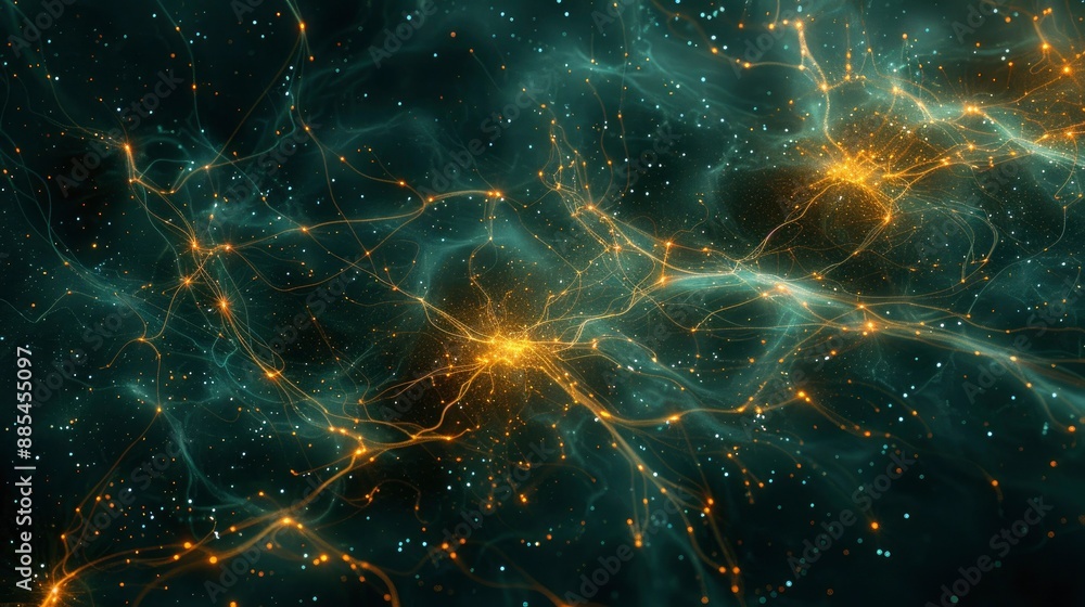 Neural networks visualized as a web of glowing fibers, illustrating the interconnectedness of AI data processing Neural networks visualized as a web of glowing fibers, illustrating the interconnectedness of AI data processing