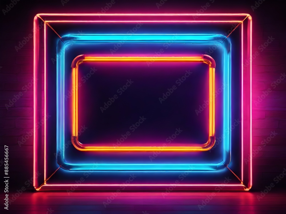 Twotone neon picture frame with dynamic motion graphic Twotone neon picture frame with dynamic motion graphic