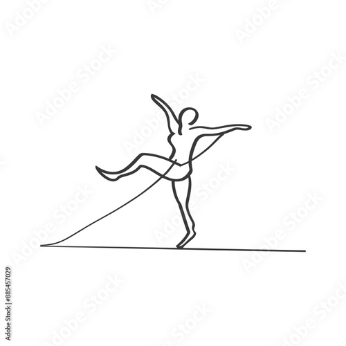 acrobatic minimalist line art icon logo symbol black color only