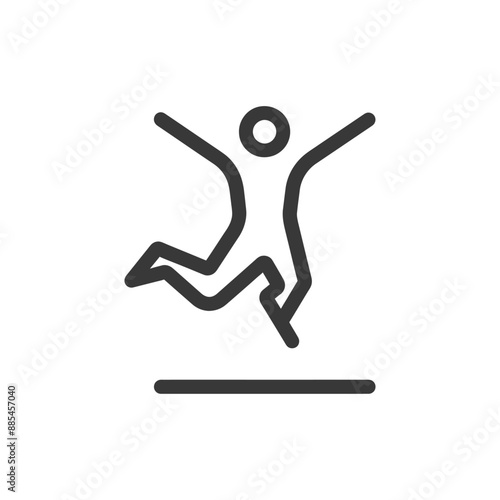 acrobatic minimalist line art icon logo symbol black color only