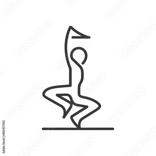 acrobatic minimalist line art icon logo symbol black color only