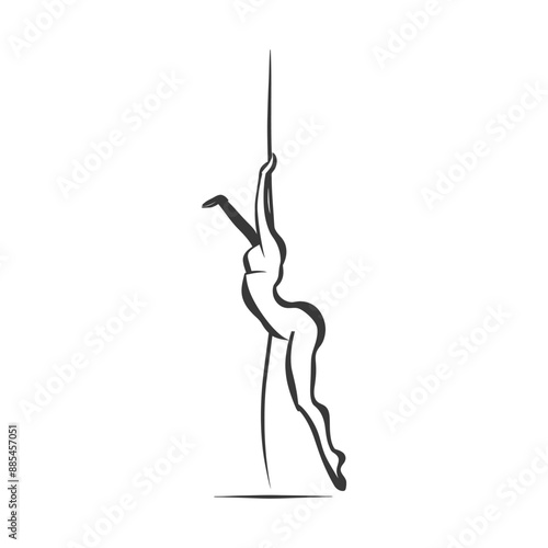 acrobatic minimalist line art icon logo symbol black color only