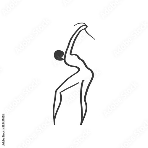 acrobatic minimalist line art icon logo symbol black color only