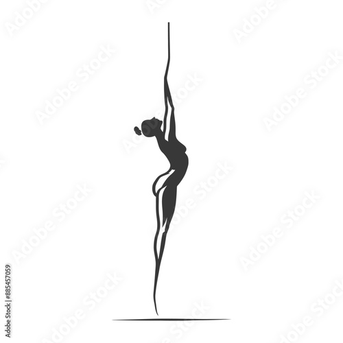acrobatic minimalist line art icon logo symbol black color only