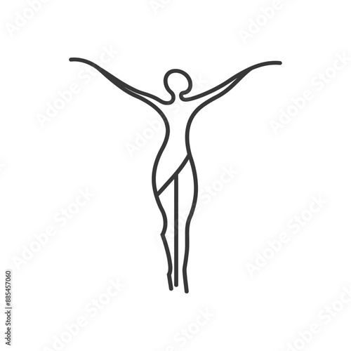 acrobatic minimalist line art icon logo symbol black color only