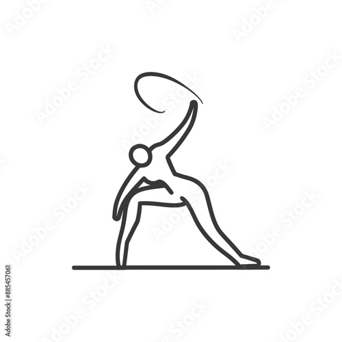 acrobatic minimalist line art icon logo symbol black color only