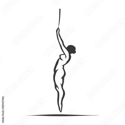 acrobatic minimalist line art icon logo symbol black color only