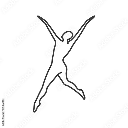 acrobatic minimalist line art icon logo symbol black color only