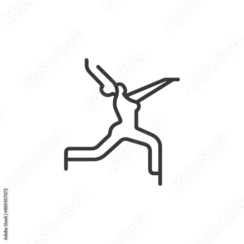 acrobatic minimalist line art icon logo symbol black color only