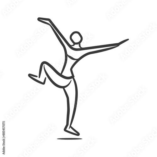 acrobatic minimalist line art icon logo symbol black color only