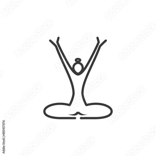 acrobatic minimalist line art icon logo symbol black color only