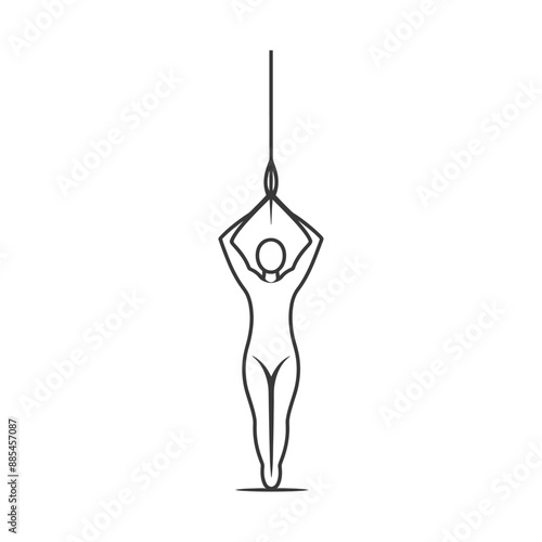 acrobatic minimalist line art icon logo symbol black color only