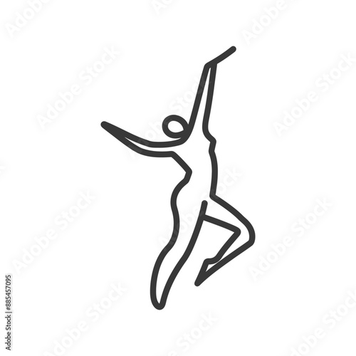 acrobatic minimalist line art icon logo symbol black color only