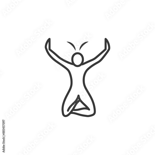acrobatic minimalist line art icon logo symbol black color only