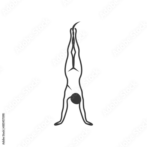 acrobatic minimalist line art icon logo symbol black color only
