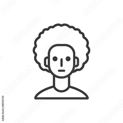 afro minimalist line art icon logo symbol black color only