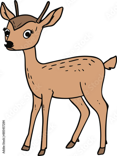 Cute Cartoon Deer Illustration Representing Innocence