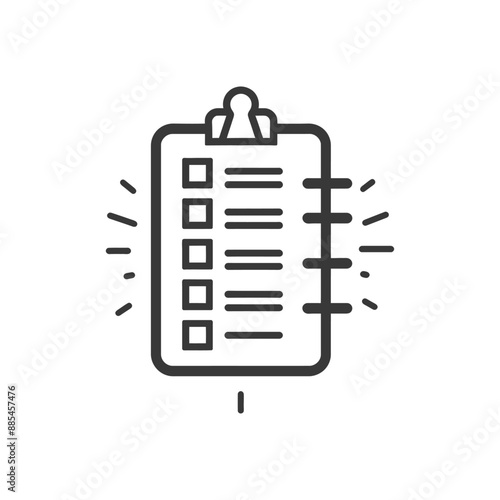 agenda minimalist line art icon logo symbol black color only