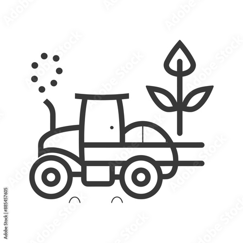 agriculture minimalist line art icon logo symbol black color only