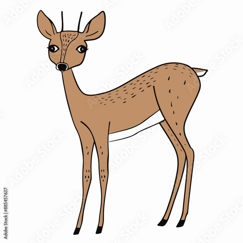 Stylized Deer Drawing with Emotional Expression