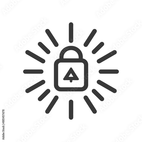 alert minimalist line art icon logo symbol black color only