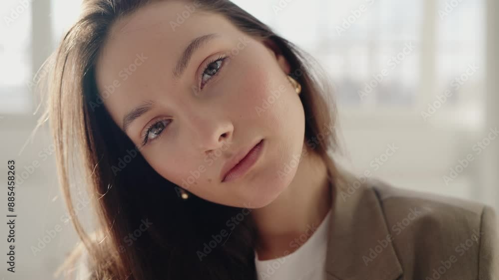 Portrait of beautiful young woman. Beautiful woman having smooth healthy skin. Portrait of gentle female person looking at camera with love. Cute girl smiles on isolated white background. Portrait of beautiful young woman. Beautiful woman having smooth healthy skin. Portrait of gentle female person looking at camera with love. Cute girl smiles on isolated white background.