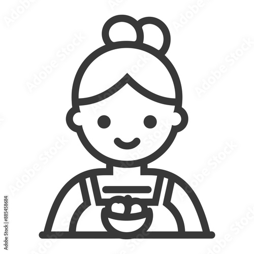 babysitter minimalist line art icon logo symbol black color only