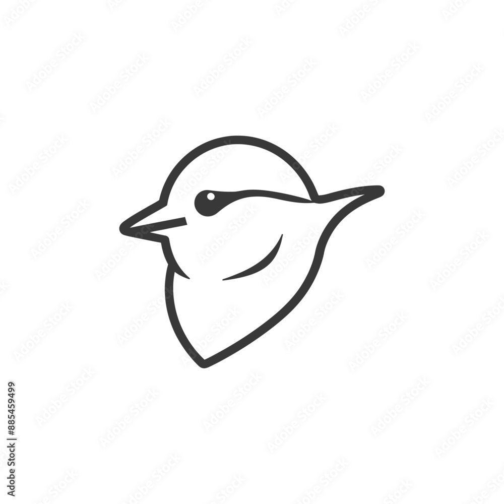 bird head minimalist line art icon logo symbol black color only bird head minimalist line art icon logo symbol black color only