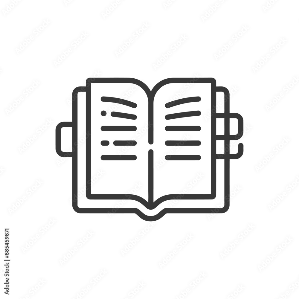 book minimalist line art icon logo symbol black color only book minimalist line art icon logo symbol black color only
