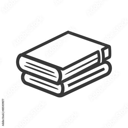 book minimalist line art icon logo symbol black color only