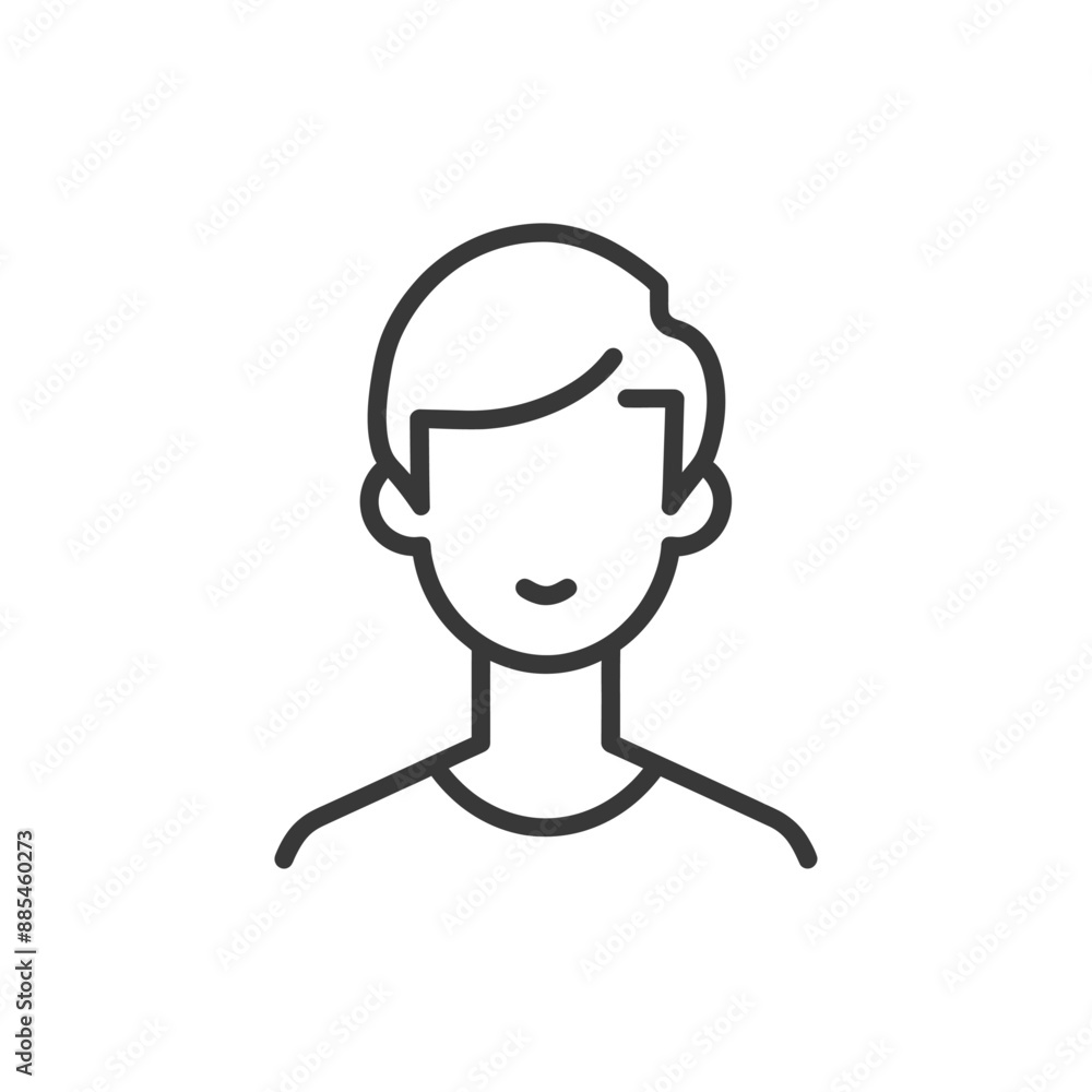 boy minimalist line art icon logo symbol black color only boy minimalist line art icon logo symbol black color only