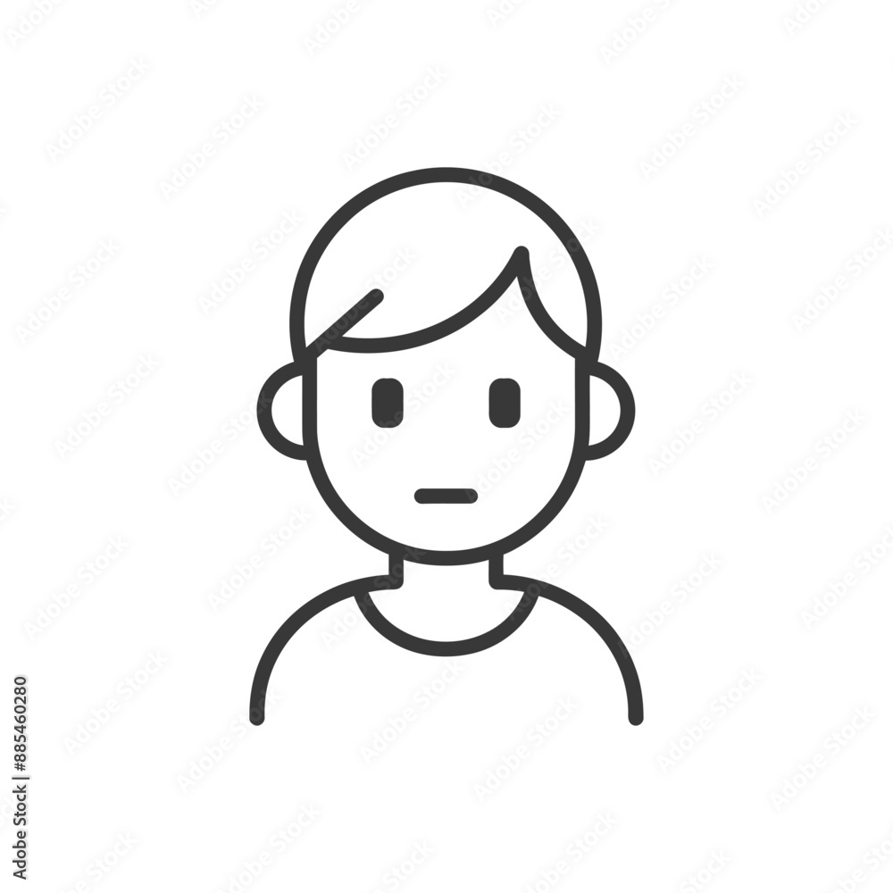 boy minimalist line art icon logo symbol black color only boy minimalist line art icon logo symbol black color only