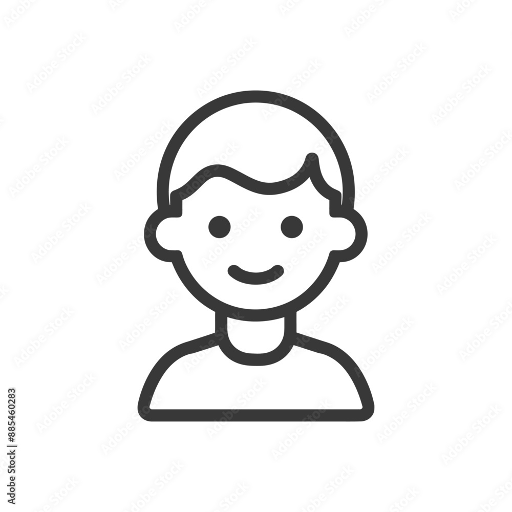 boy minimalist line art icon logo symbol black color only boy minimalist line art icon logo symbol black color only