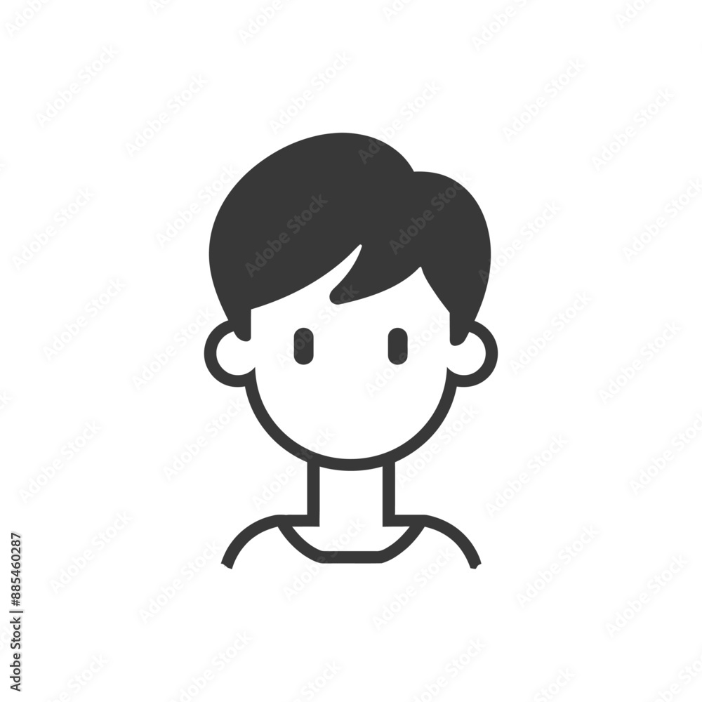 boy minimalist line art icon logo symbol black color only boy minimalist line art icon logo symbol black color only