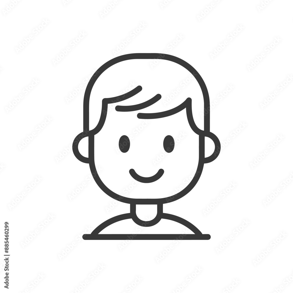 boy minimalist line art icon logo symbol black color only boy minimalist line art icon logo symbol black color only