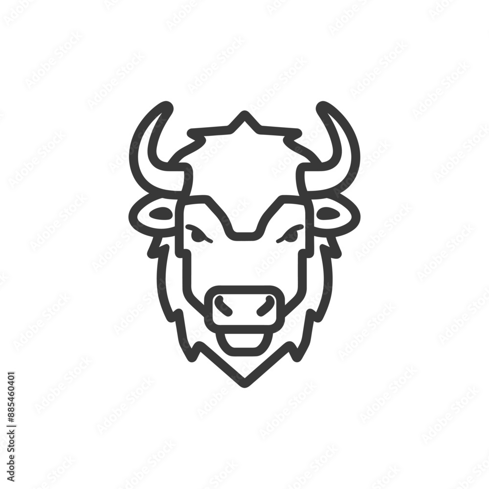 buffalo minimalist line art icon logo symbol black color only buffalo minimalist line art icon logo symbol black color only