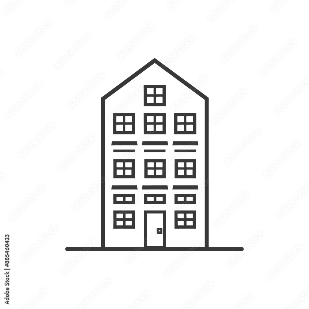 building minimalist line art icon logo symbol black color only building minimalist line art icon logo symbol black color only