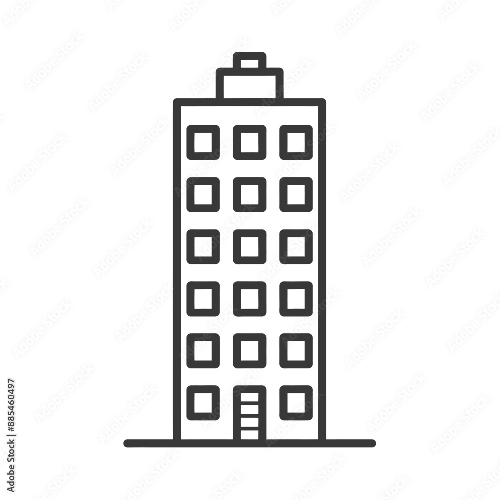 building minimalist line art icon logo symbol black color only building minimalist line art icon logo symbol black color only