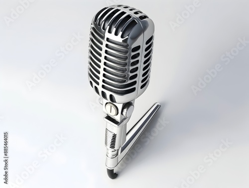 Elegant Metallic Microphone for Versatile Audio Recording and Broadcasting Needs