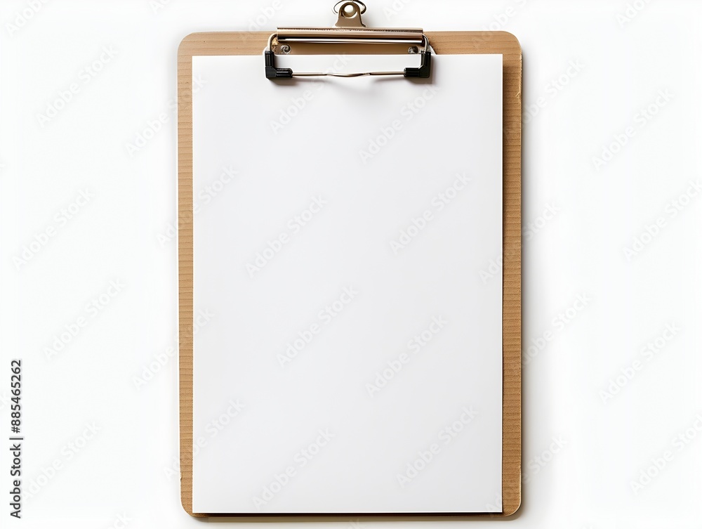 Blank Clipboard on Plain White Studio Background Blank Clipboard on Plain White Studio Background