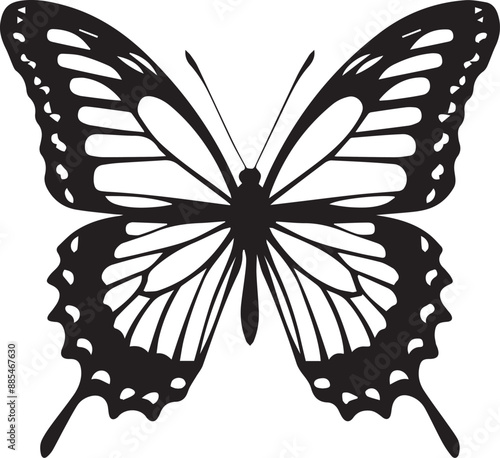A nice butterfly silhouette vector art illustration design with a white background