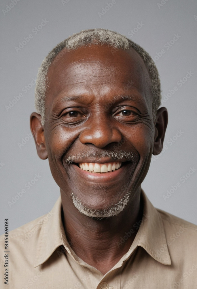 Portrait view of a regular happy smiling Burkina Faso old man, ultra realistic, candid, social media, avatar image, plain solid background Portrait view of a regular happy smiling Burkina Faso old man, ultra realistic, candid, social media, avatar image, plain solid background