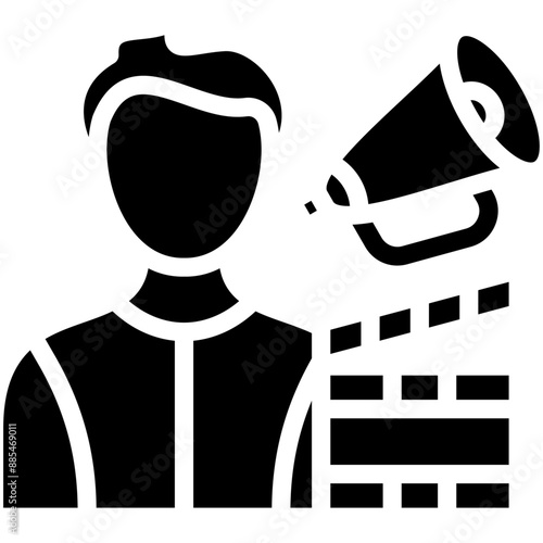 Director Male vector icon illustration of Filmmaking iconset.