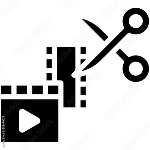 Editing vector icon illustration of Filmmaking iconset.