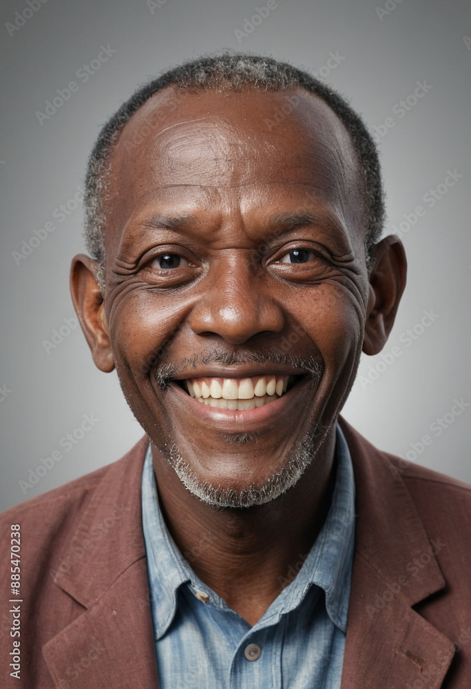 Portrait view of a regular happy smiling Eswatini old man, ultra realistic, candid, social media, avatar image, plain solid background Portrait view of a regular happy smiling Eswatini old man, ultra realistic, candid, social media, avatar image, plain solid background