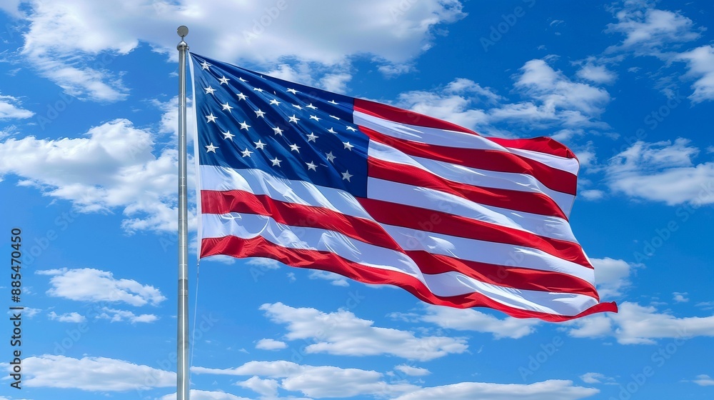 American Flag with Red, White, and Blue Stripes, Celebrating National Unity and Independence Day American Flag with Red, White, and Blue Stripes, Celebrating National Unity and Independence Day
