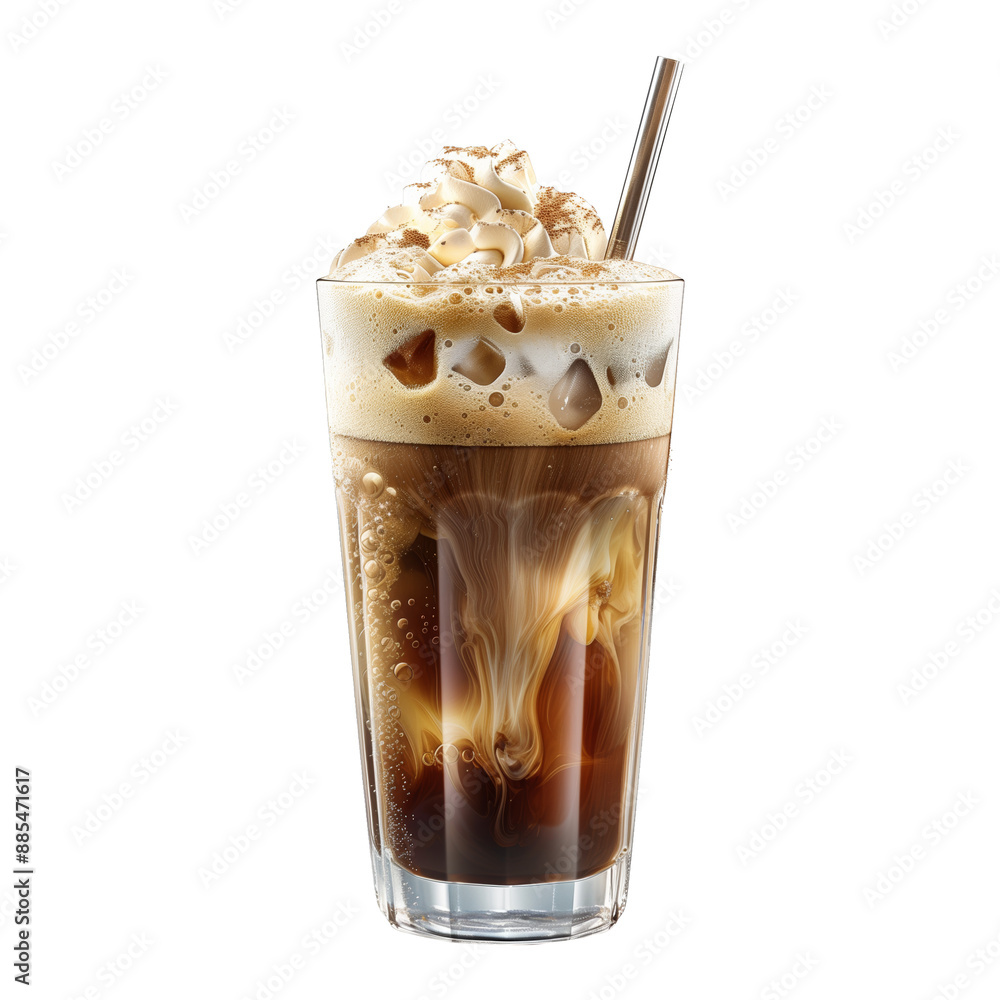Cold coffee or ice coffee on transparent background Cold coffee or ice coffee on transparent background