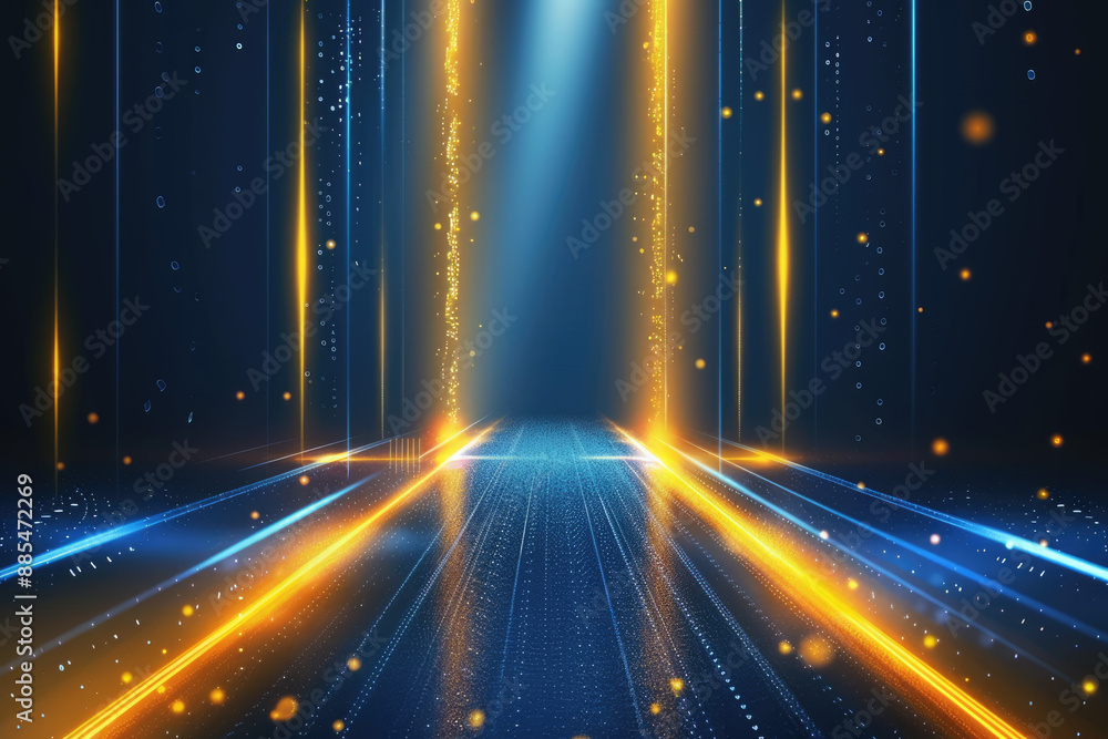 bright light and a blue background with stars and a blue light bright light and a blue background with stars and a blue light